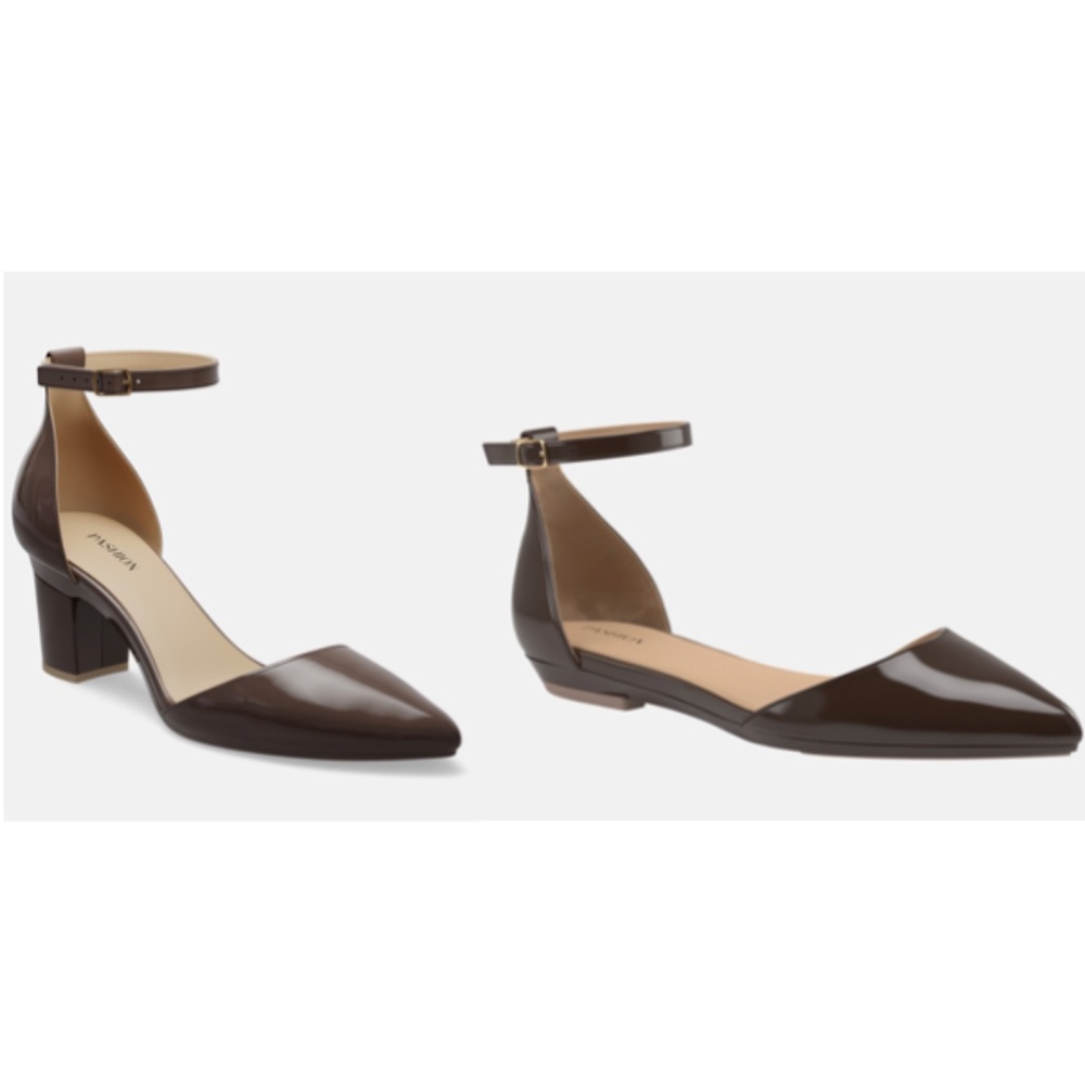 CONVERTIBLE HEEL - Pashion 1.0 The D'Orsay Cocoa Patent Block 3 inch